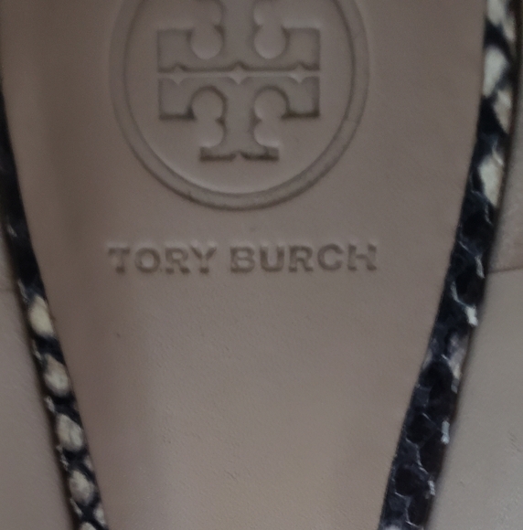 💫TORY BURCH Python Raleigh Logo Ballet Flats - Picture 5 of 6